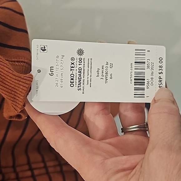 Carter's Baby Boy (6M) 3-Piece Set With Hooded Bear Jacket, Onesie, Pants - Picture 5 of 9